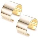 RIOSO 2 Pcs Cuff Bangle Bracelet for Women Open Wide Wire Bracelets Adjustable Gold Wrist Cuff Wrap Bracelet
