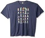 Nintendo Men's Pixel Cast T-Shirt, Navy HTR, Small