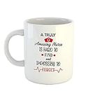 Happu - Printed Ceramic Coffee Mug, for Nurses, A Truly Amazing Nurse is Hard to Find, Gift for Nursing Students, Gift for Community Helpers, Gift for Hospital Staff, 325 ML(11Oz), 3260-WH