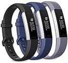 Vancle Lot de 3 bracelets de rechange réglables pour Fitbit Alta HR et Fitbit Alta (noir/bleu marine/gris, taille L)