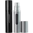 SixTmoon Perfume Atomizer Bottle, Portable Refillable Perfume Bottle Sprayer Leakproof, Travel Mini Size Cologne Sprayer for Men Women, 8ml (Black & Grey)