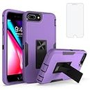 Asuwish Phone Case for iPhone 6plus 6splus 6/6s Plus with Screen Protector Cover and Slim Stand Hybrid Rugged Cell Mobile Accessories iPhone6 6+ iPhone6s 6s+ i 6P 6a S Six iPhone6splus Deep Purple