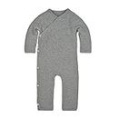 Burt's Bees Baby 'baby-boys' Romper Jumpsuit, 100% Organic Cotton One-piece Coverall and Toddler Footie, Quilted Heather Grey, 0-3 Months US