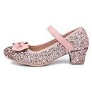 Lilley Sparkle Girls Pink Glitter Heeled Shoe - Size 1 UK - Pink