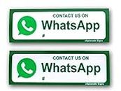 eSplanade CONTACT US ON WhatsApp Sign Sticker Decal - Easy to Mount Weather Resistant Long Lasting Ink Size (9" x 3") Green