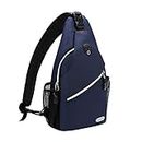 MOSISO Mini Sling Backpack,Small Hiking Daypack Travel Outdoor Casual Sports Bag, Navy Blue