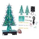 Christmas Tree Soldering Kit, Colorful LED Flashing Christmas Tree DIY Electronics Kit, 3D Xmas Tree DIY Module for Holiday Decor(Three-Colour)