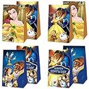 12pcs Beauty and The Beast Party Favor Gift Bags for Princess Belle Birthday Party Decorations Supplies