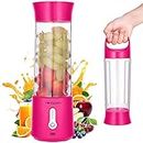 AIKIDS Portable Blender Smoothie Maker - 500ML Personal Blender for Smoothies and Shakes | 4000mAh Rechargeable USB Juicer Blender with 6 Blades | Handheld Blender for Sports Travel Gym