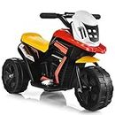 Costzon Kids Motorcycle, Battery Powered 3 Wheel Ride On Toy, Electric Ride On Motorcycle w/Music, Horn, Battery & Charger Included, Forward & Backward, Gift for Toddlers Girls & Boys (Black)