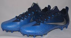 NIKE NIKEFB MEN'S FOOTBALL CLEATS SHOES BLUE SILVER BLACK SIZE 16 VALUE AT $120