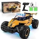 BLUEJAY Remote Control Car - 2.4GHz High Speed 33KM/H RC Cars Toys, 1:12 Monster Truck Off Road with LED Headlight and Rechargeable Battery Gifts for Adults Boys 8-12