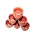 Stark Mart India Terracotta Clay Cups, Earthen Glazed Terracotta Chai (Tea) Handcrafted Cup, Coffee Mug, Unglazed Clay Mud - Set of 6 150ML, Handcrafted, Microwave & Oven Safe