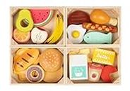 Joyano 25-Piece Wooden Food Playset-STEAM Pretend Play Food for Kids, Feature an Assortment of Fruits and Snacks, Educational Toy Inspiring Imaginative Cooking, Safe Wood (3Yrs+)