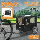 Pawz Pet Bike Trailer Foldable Cycling Pet Stroller 2-IN-1 Outdoor Sunroof