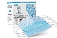 DALUCI 3 Ply Disposable Surgical Nonwoven Fabric Face Mask With Built in Nose Pin, Certified by BFE>99% and PFE > 95%, SITRA, ISO and CE (Pack of 100, BLUE), Unisex, Without Valve