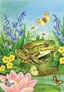 Toland Home Garden Frog Pond Decorativo Garden Flag