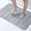 HomeCloud Memory Foam mat | Bath Mat | Door mat |Non-Slip, Water Absorption, Soft and Comfortable, Easier to Dry,Machine Wash,12mm (Grey) 40x60cm