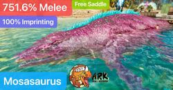 ark survival ascended pve 751% Melee Mosasaurus full imprint Mosa