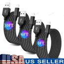 3 Pack Fast Charger Cable Heavy Duty For iPhone 13 12 11 X XR 8 7 Charging Cord