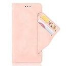 Zl One PU Leather Protection Card Slots Wallet Case Flip Cover Compatible with/Replacement for Fujitsu らくらくスマートフォン me F-01L / Easy Phone/Raku Raku/F-42A (Pink)