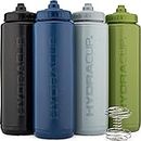 Hydra Cup Sport [4 Pack] 32 oz Squeeze Water Bottles, Fast Flow Sports Water Bottle with Ball Blender Whisk, Bike & Cycling Water Bottle, Travel To Go, BPA Free (Dark Colors)