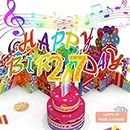Gumry 27TH Birthday Card, Blowable Musical Birthday PopUp Card with LED Light Candle Song 'HAPPY', 27th Birthday Decorations, 27th Birthday Gifts for 27 Years old Women Men Her Him Friends Sister