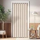 Vatge Closet Curtains, Accordion Style Door Curtains for Doorways, Pleated Folding Doors Curtain for Closet and Room Divider, 1 Panel, W39 x L78, Beige