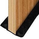 USUKUE Twin Door Draft Stopper, Under Door Bottom Seal Strip Noise Blocker for Door Insulation and Soundproofing, 42 inch Length Adjustable Suitable for 30, 32, 36 and 42 Inch Interior Doors, Black