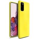 ZUSLAB Nano Silicone Case Compatible with 2020 Samsung Galaxy S20 4G 5G Shockproof Gel Rubber Bumper Protective Cover - Yellow