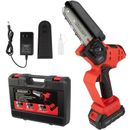 Mini Chainsaw - 5-Inch Chain Saw with 20V 1500mah Lithium Ion Battery, Charger, Carry Case - Handheld Saw by Stalwart (Black)