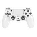 Wireless Controller Compatible with PS4/Slim/Pro with Dual Vibration/6-Axis Motion Sensor/Audio Function, White