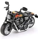 Magicwand® Die-Cast Metal 1:14 Scale Cruiser Motorcycle with Moving Handle & Pull Back Action【Pack of 1】【3 Yrs & Up】【Black】