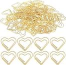 DIANZHU 50Pcs Gold Heart Paper Clips Cute Small Paper Clips for Funny Heart Clips Kids Office Supplies Paper Clamps Wedding Decoration Crafts Scrapbooking