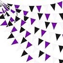 Festiko® Purple Black White Halloween Pennant Banner Triangle Flag Bunting Garland for All Hallows Eve Wedding Gaming Birthday Home Nursery Outdoor Garden Hanging Festivals Decoration 12 Flags