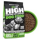 Bully Max 25/11 High Protein & Low Fat Dry Dog Food for Puppies and Adult Dogs - Chicken-Free Lamb Flavor - Natural Puppy Food for All Ages, Small and Large Breeds - Large Kibble Size, 15 lb. Bag
