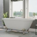 Cambridge Plumbing 70" x 30" Clawfoot Acrylic Bathtub w/ Faucet Acrylic in Gray | 31 H x 70 W in | Wayfair ADE-150-PKG-BN-NH