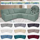 Sectional Couch Covers Jacquard Stretch 5 Seat L Shape Corner Sofa Slipcover