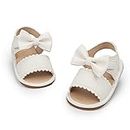Meckior Baby Infant Girls PU Leather Soft Open Toe Summer Sandals Flower Princess Shoes