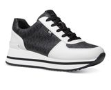 NIB Size 11 Michael Kors Monique Trainer Running Sneakers Black White MK Logo