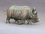 Detailed Rhinoceros Baby Bronze Rhino Art Signed Figurine Sculpture Statue Numbe