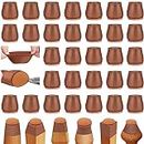 Akshved 24 Pcs Silicone Rubber Chair Leg Floor Protectors Chair Leg Caps Furniture Protector to Prevent Scratches, Reduce Noise, Anti-Slip Furniture Leg Covers for Chair, Stool Table (Brown)