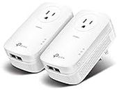 TP-Link AV2000 Powerline Adapter (TL-PA9020P KIT) - 2 Gigabit Ports, Ethernet Over Power, Plug&Play, Power Saving, 2x2 MIMO, Noise Filtering, Extra Power Socket for other Devices, Ideal for Gaming