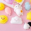 LABEAUTE Kawaii Mochi Squishy Toys - Mini Animal Stress Relief Squishies for Kids' Birthday Party Favors (Random, 10 Pack)