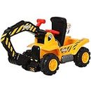 HOMCOM Kids Ride On Excavator Digger w/Storage Basketball Net Steering NO POWER Wheel Vehicle Truck Toy