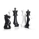 MegaChess Large Premium Chess Set with 16 Inch Tall King Black and White with Quick Fold Nylon Mat