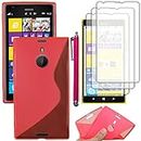 ebestStar - compatible with Nokia Lumia 1520 Case Ultra Thin S-line Cover, Soft Flexible Premium Silicone Gel, Shock proof + Stylus +3 Films, Pink [Lumia 1520: 162.8 x 85.4 x 8.7mm, 6.0'']