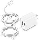USB Wall Charger and Lightning Cable 6ft,[Apple MFi Certified] iPhone Charger with 6FT iPhone Lightning Cord,2 Ports Charging Plug Block Box for iPhone 12/11/XR/X/Xs/Xr/8/7/6/6s Plus/SE/5c/iPad-White