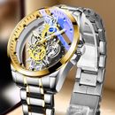 Men's Automatic Movement Watch Business Quartz Wrist Watch Hollow Skeleton Gift