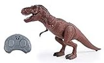 Technobot - Dinosauro T-Rex Radiocomandato - Robot - 088364 - Marrone - Pronto a Giocare - Batteria Ricaricabile e Batterie Incluse - Infrarosso - Giocattolo per Bambini - A Partire dai 4 anni